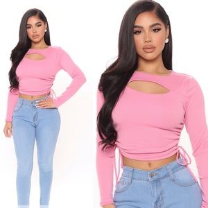 Keyhole Drawstring Top